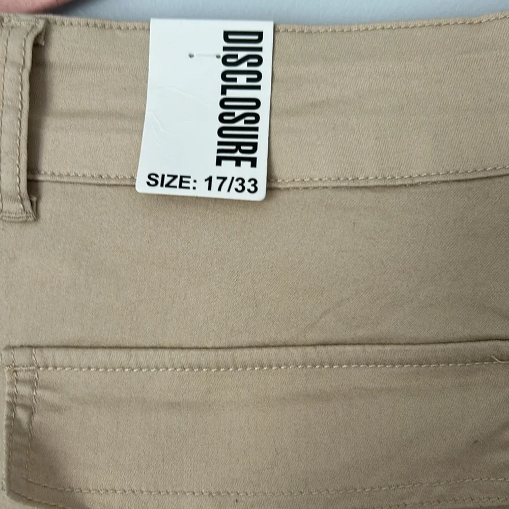 NWT Disclosure Stretch Khaki Bootcut Pants size 17/33 juniors - Picture 7 of 7